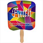 RF920 Assorted Religious Stock Hand Fan with Custom Imprint